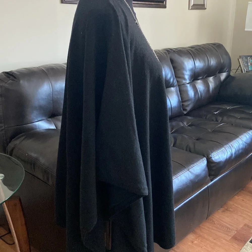 LAUREN RALPH LAUREN TURTLENECK WRAP SHAWL ONE SIZE BLACK - Picture 4 of 8